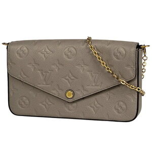 Louis Vuitton Felicie Pochette Chain Wallet Bag Empreinte Tourterelle